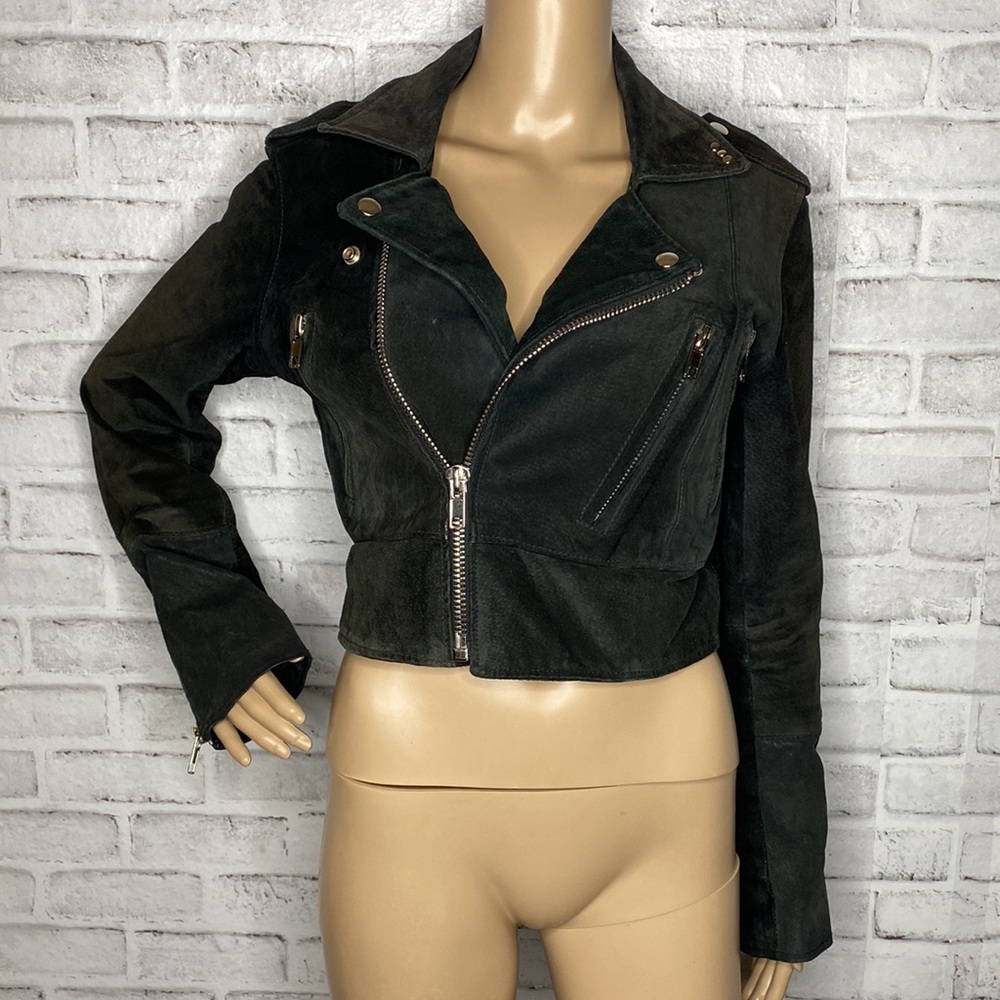 Pepe Che Coco reworked suede moto jacket